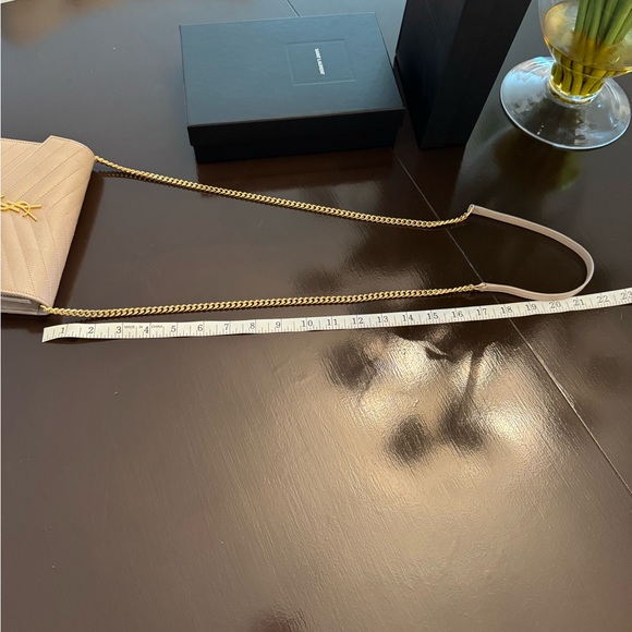 Yves Saint Laurent Tan Crossbody Bag with Chevron Quilting - Picture 11 of 12